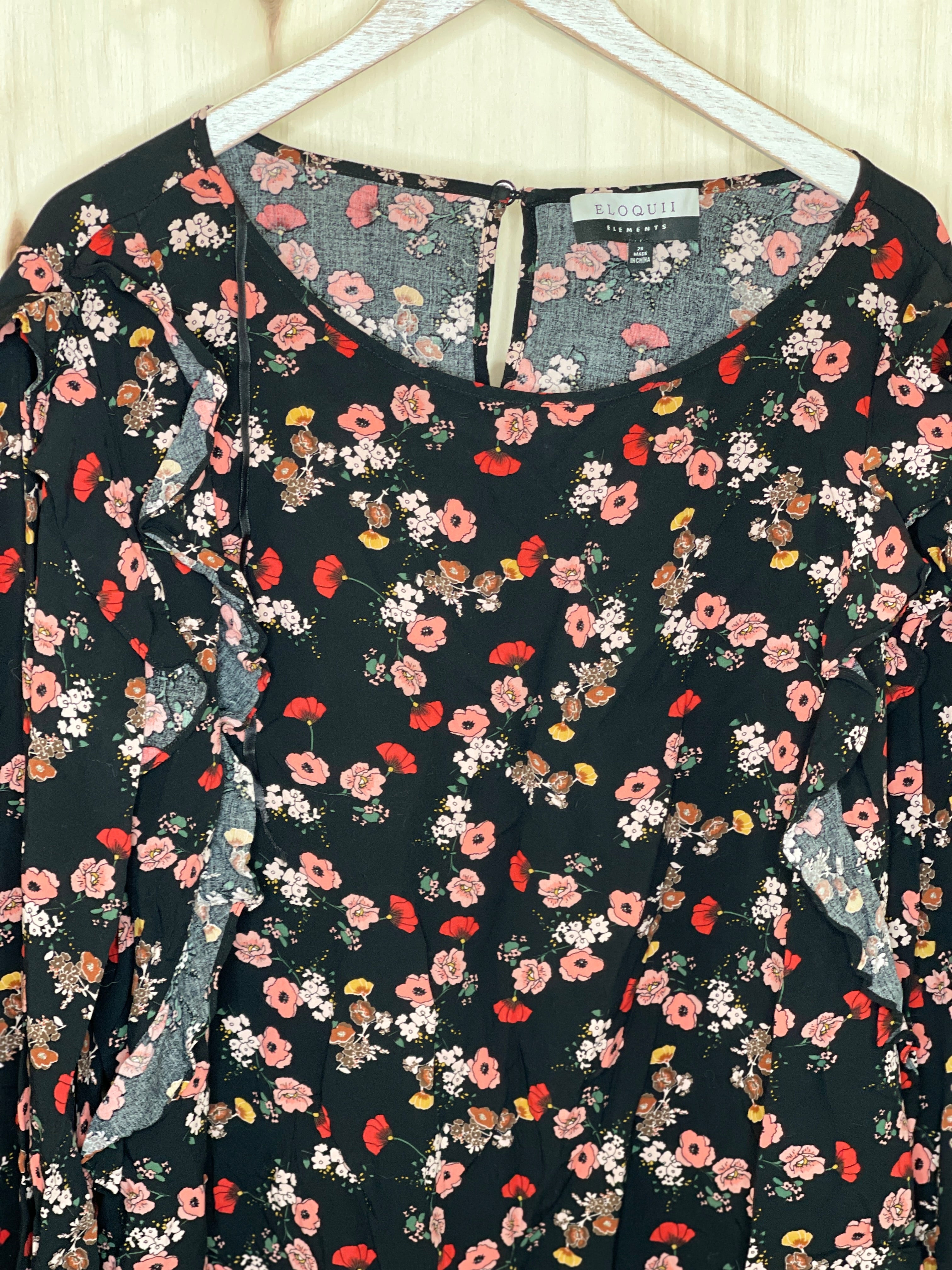 Black Floral Blouse