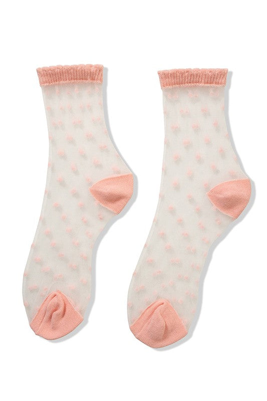 Mesh Polka Dot Socks