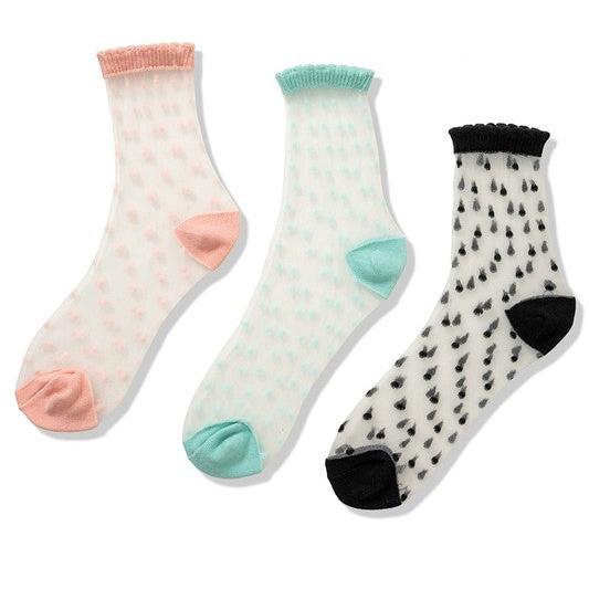 Mesh Polka Dot Socks