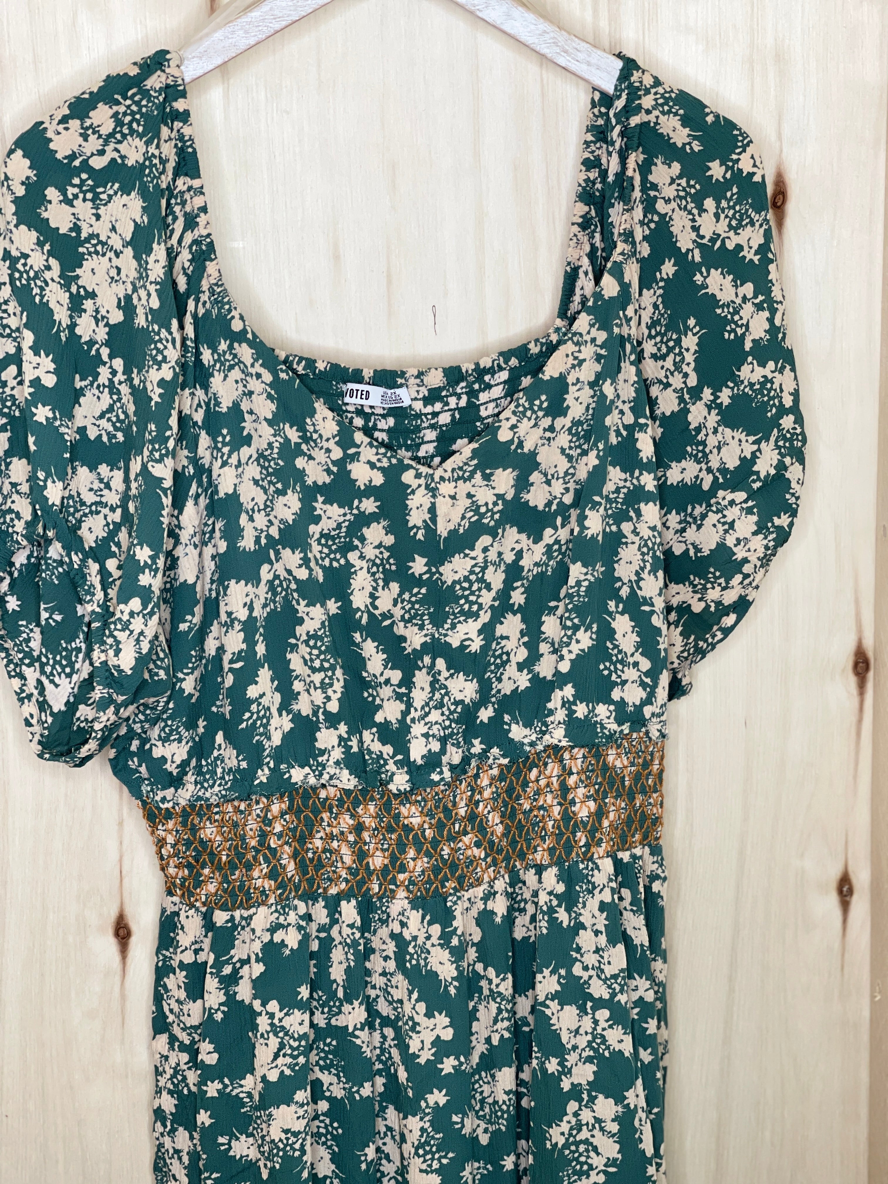 Teal Floral Dress