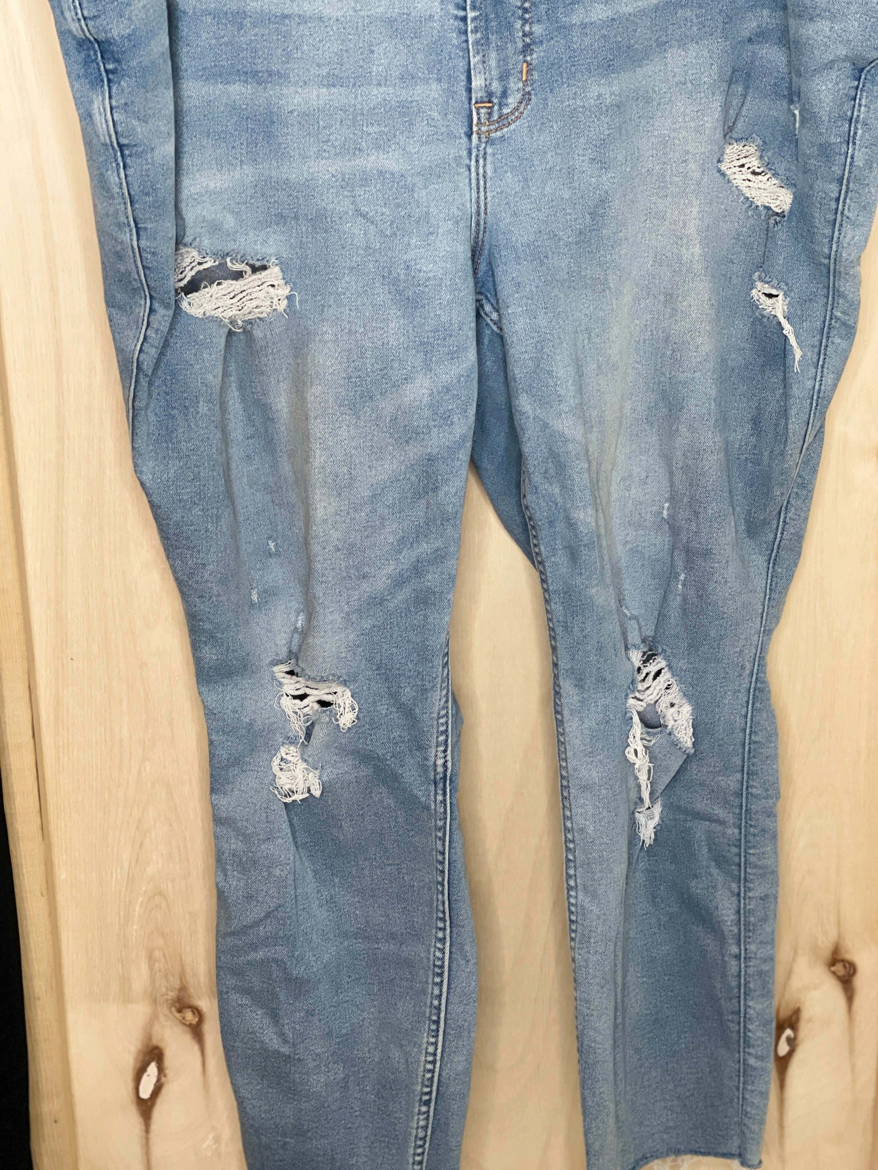 Distressed Blue Jeans