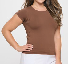 Carissa Coffee Seamless Crew Neck