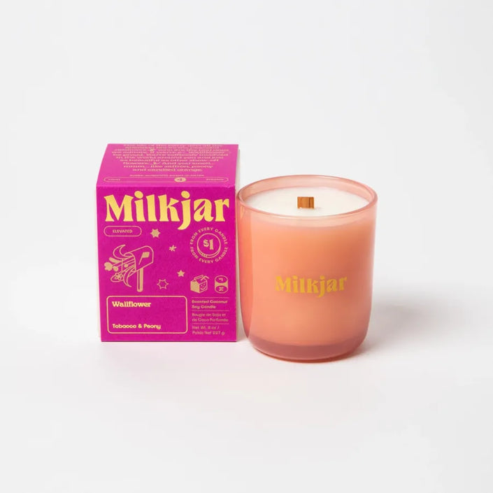 Milk Jar Candle- Wallflower