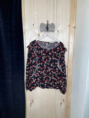 Black Floral Blouse