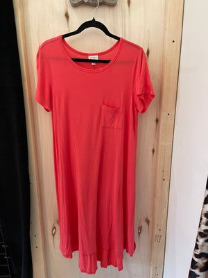 Coral T-shirt Dress