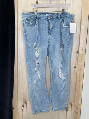 Distressed Light Blue Boyfriend Jean