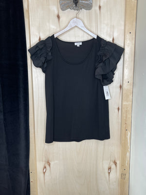 Black Ruffle Top