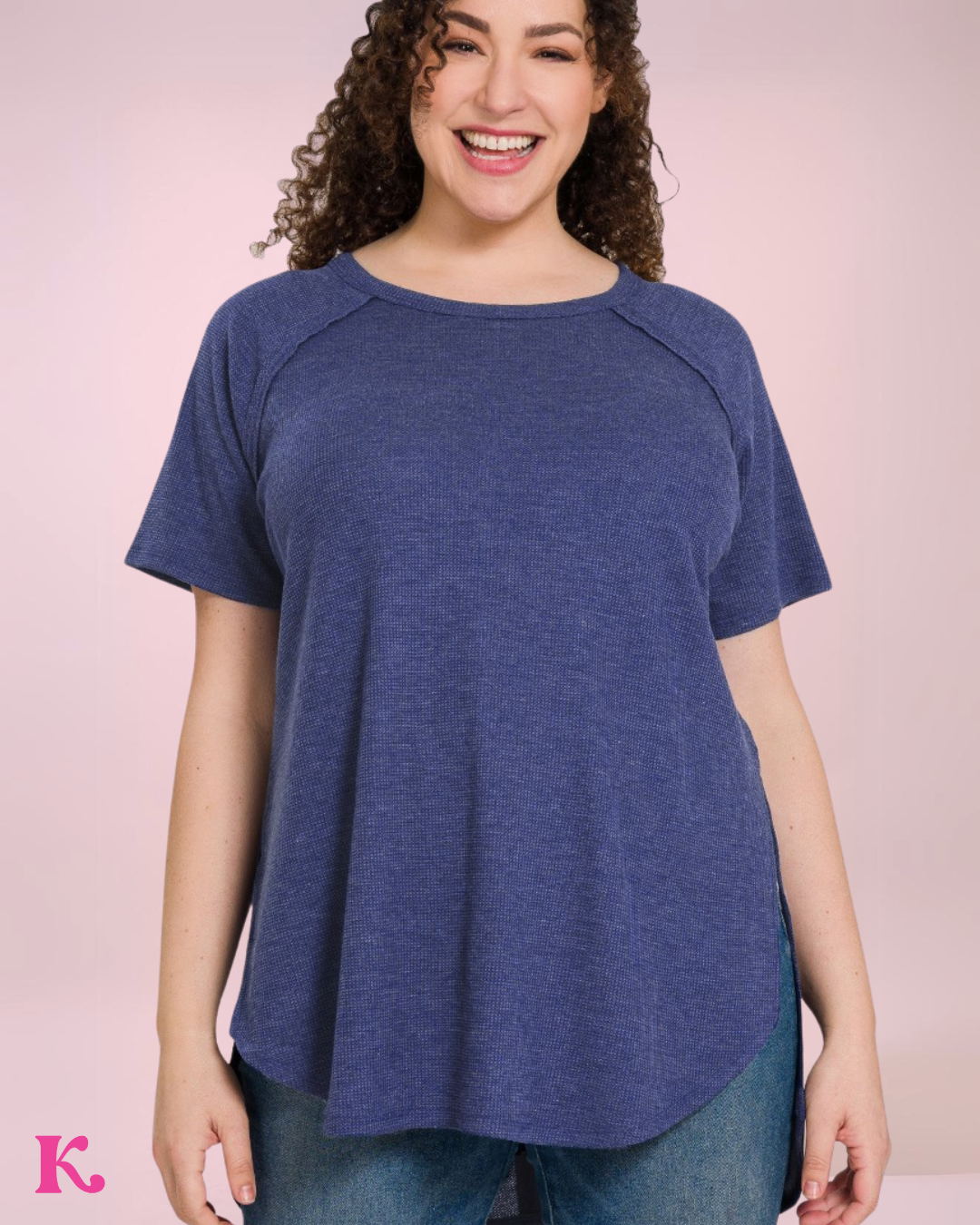 Zoe Waffle Short Sleeve Top