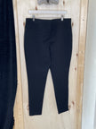 Black 1/2 Faux Leather Pants