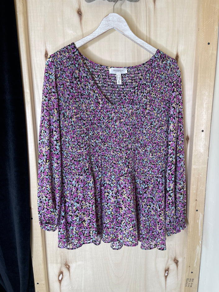 Purple Floral Blouse