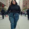 Angela Vintage Wash Cuffed Jeans