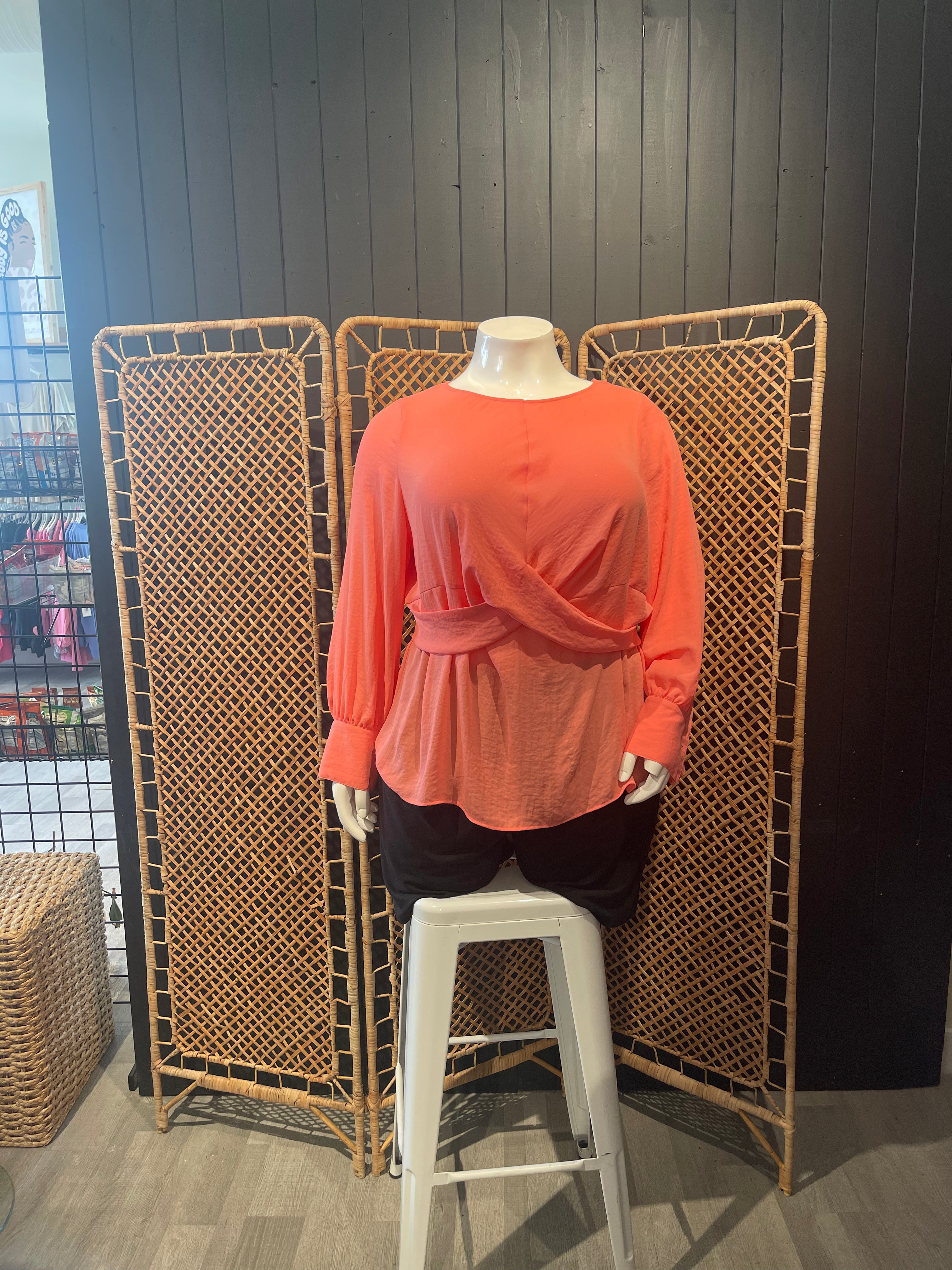 Coral Long Sleeve Blouse