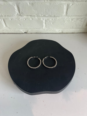 Silver Hoop Earrings w/ Mini Silver Balls