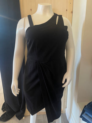 Black Asymmetrical Top Dress