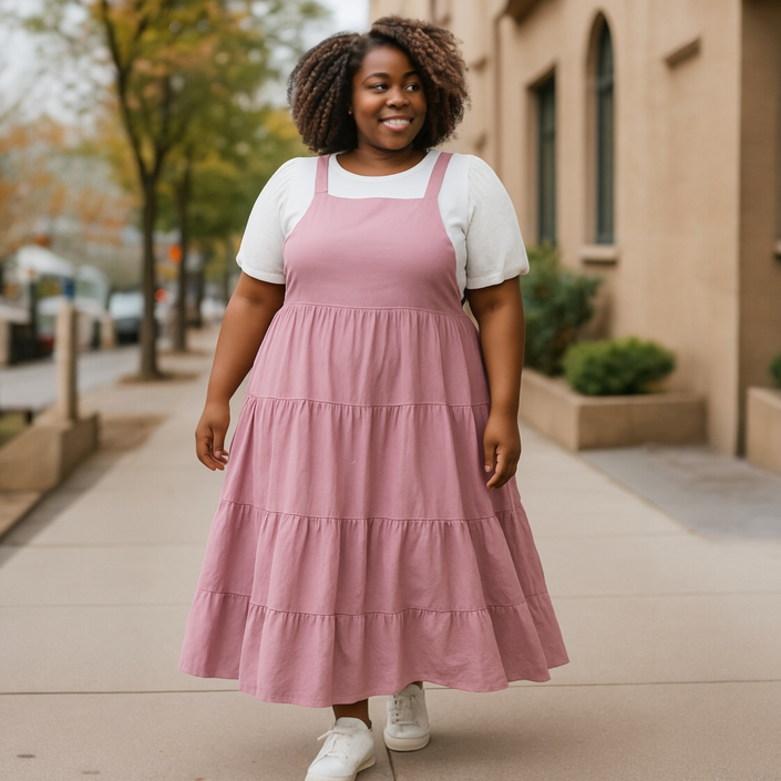 Brittany Overall Ruffled Maxi Dress