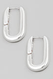 Oval Hoop Huggie Earrings