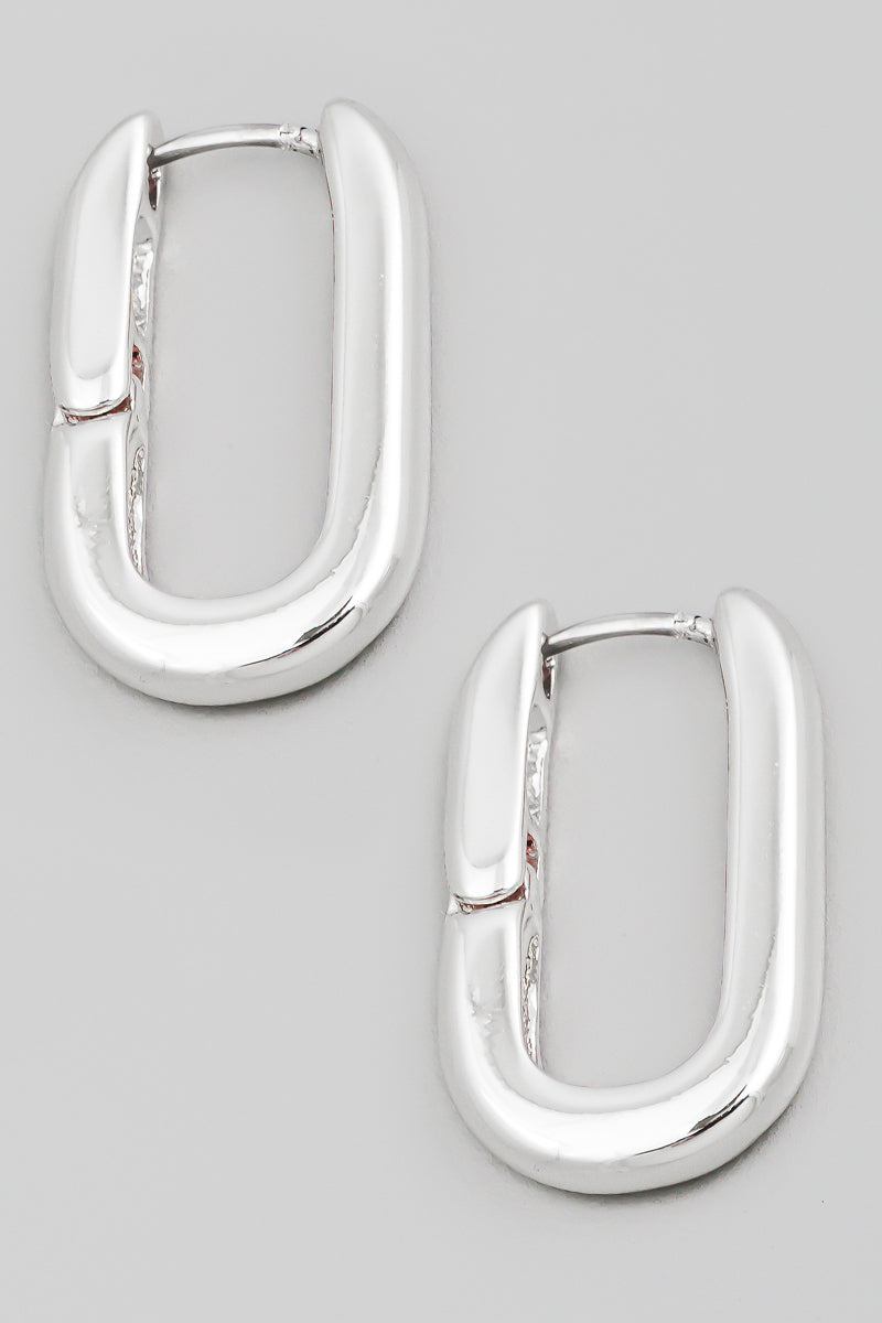 Oval Hoop Huggie Earrings