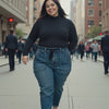 Angela Vintage Wash Cuffed Jeans